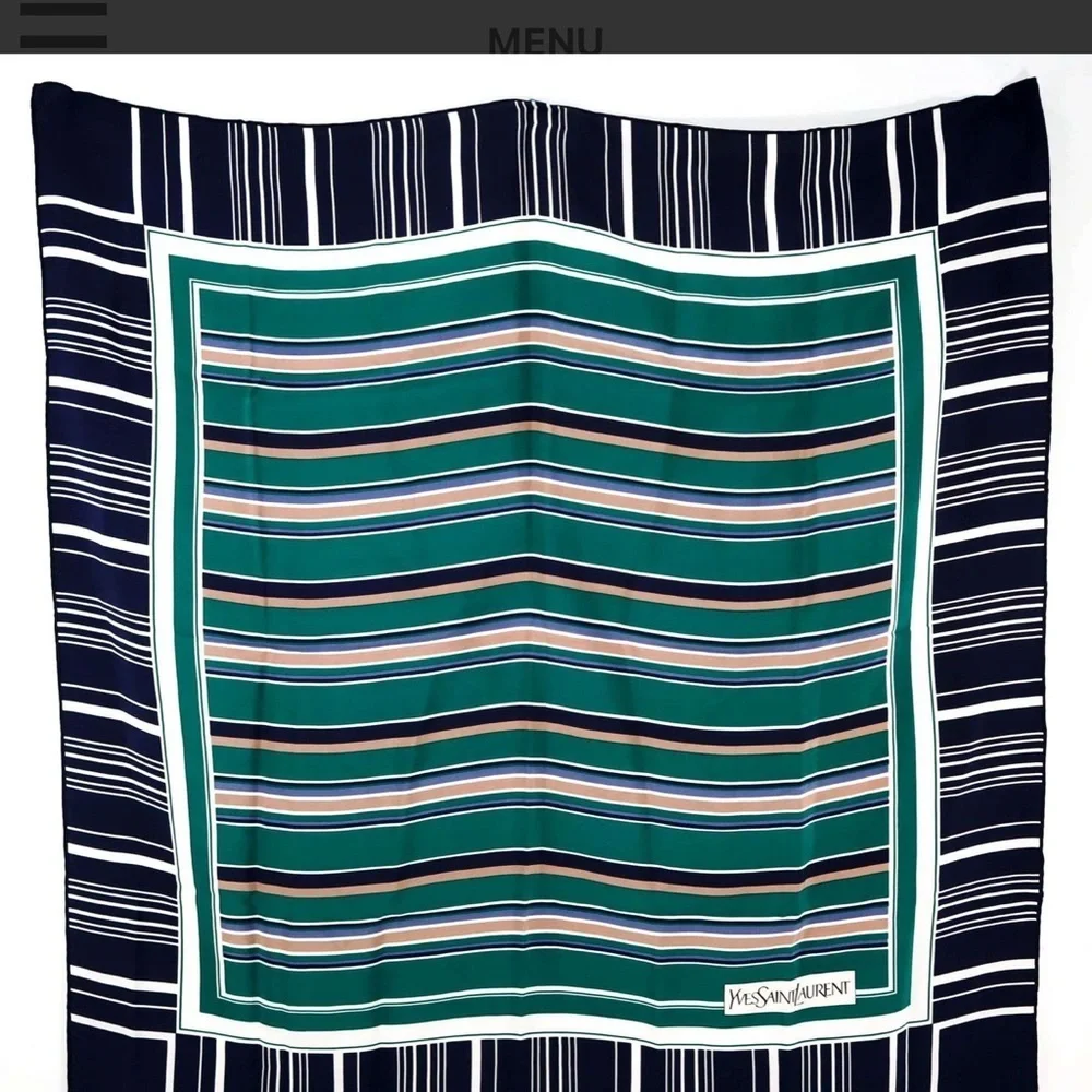 Authentic Yves Saint Laurent Silk Scarf. Includes a Certificate of Authenticity